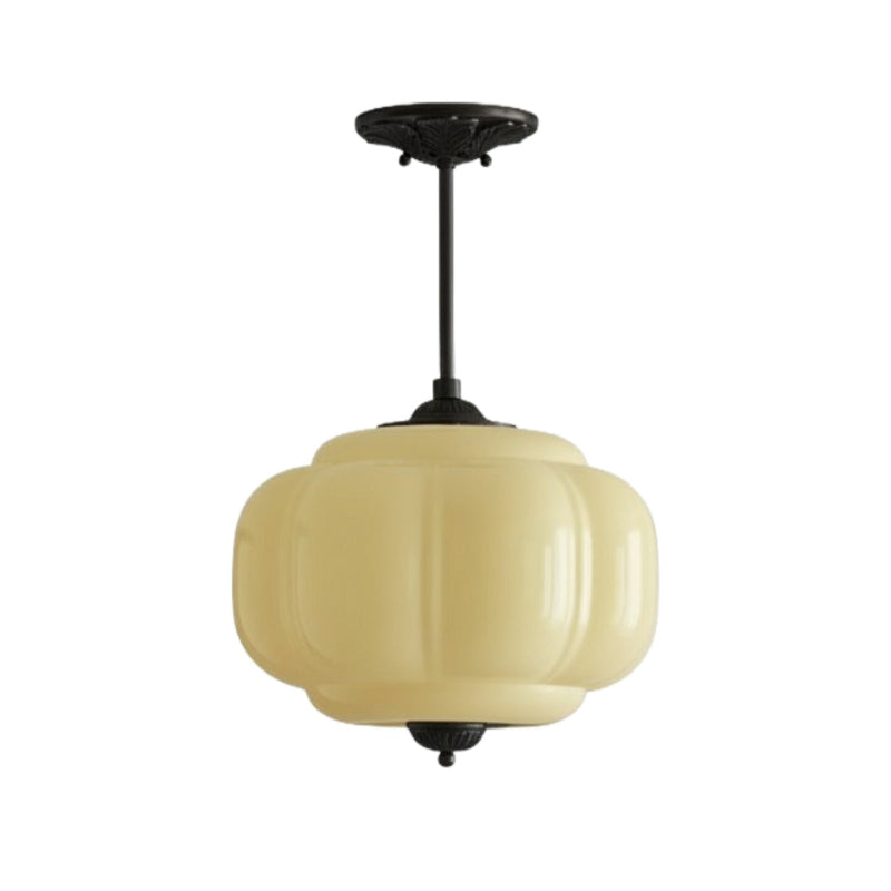 Vintage Milk Glass Eloise Semi-Flush Mount Pendant Light