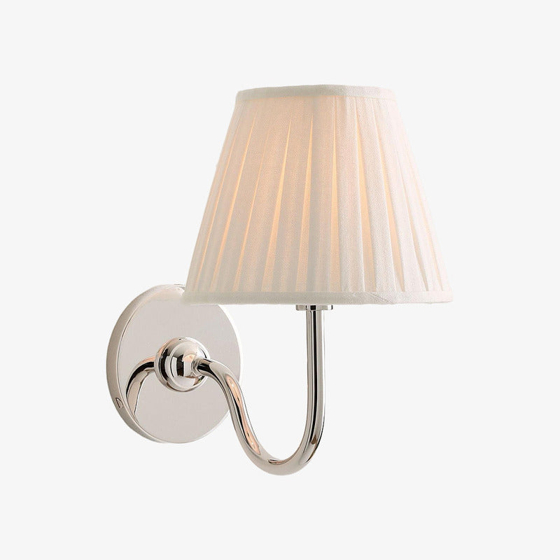 Luvora Pleated Shade Wall Lamp – Modern Brass Linen Lighting