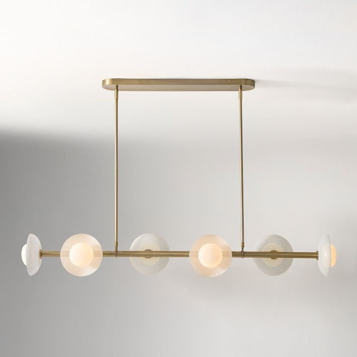 Elorina 6-Light Linear Chandelier - Modern Metal Light Fixture - Dining Room Lighting