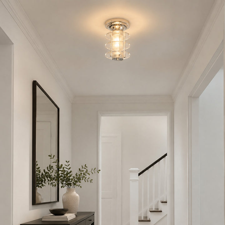 Bauhaus Acrylic Chrome Flush Mount Ceiling Lamp