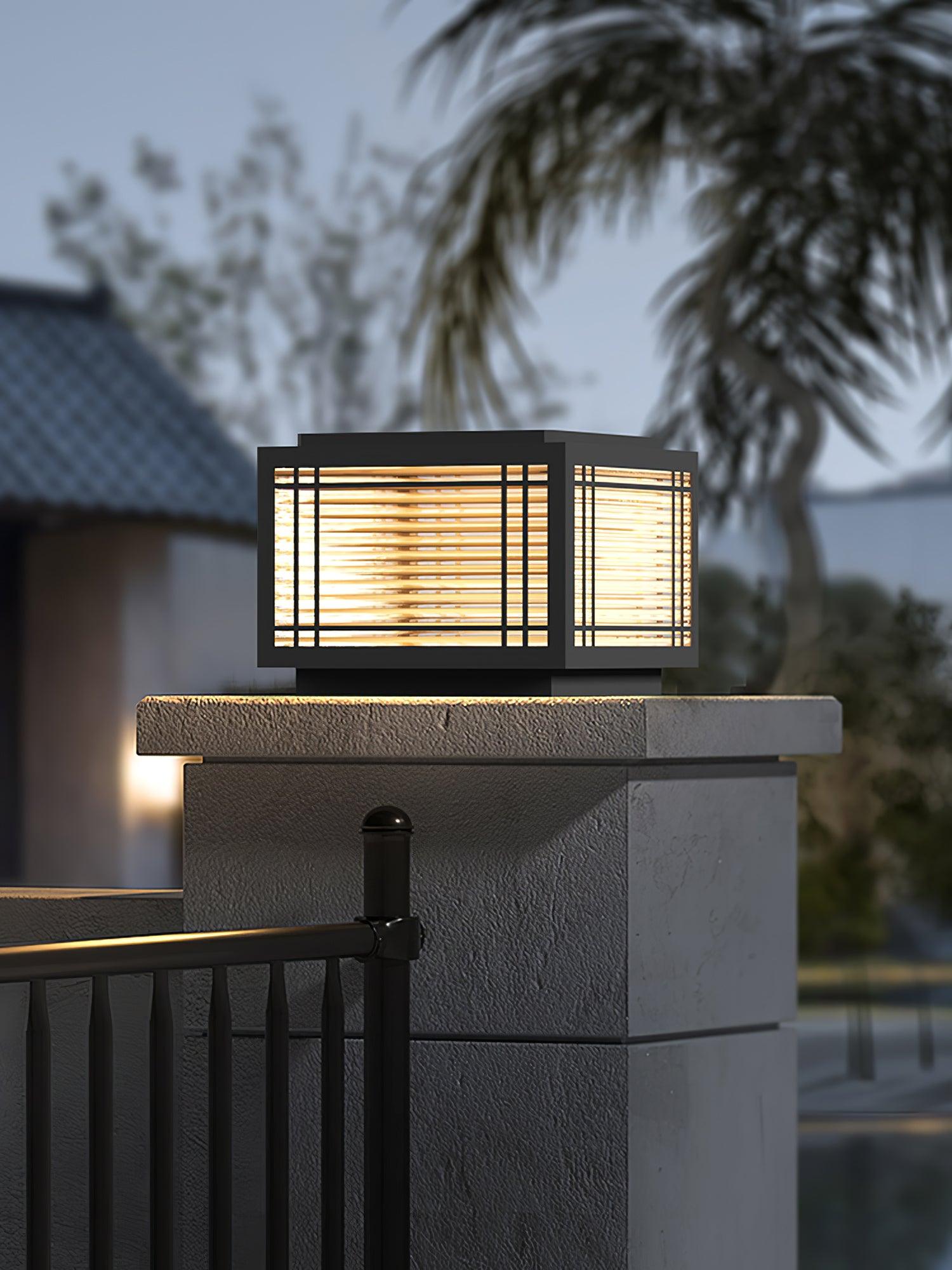 Outdoor Post Light - Solar Stainless Steel Lamp for Deck & Garden Use