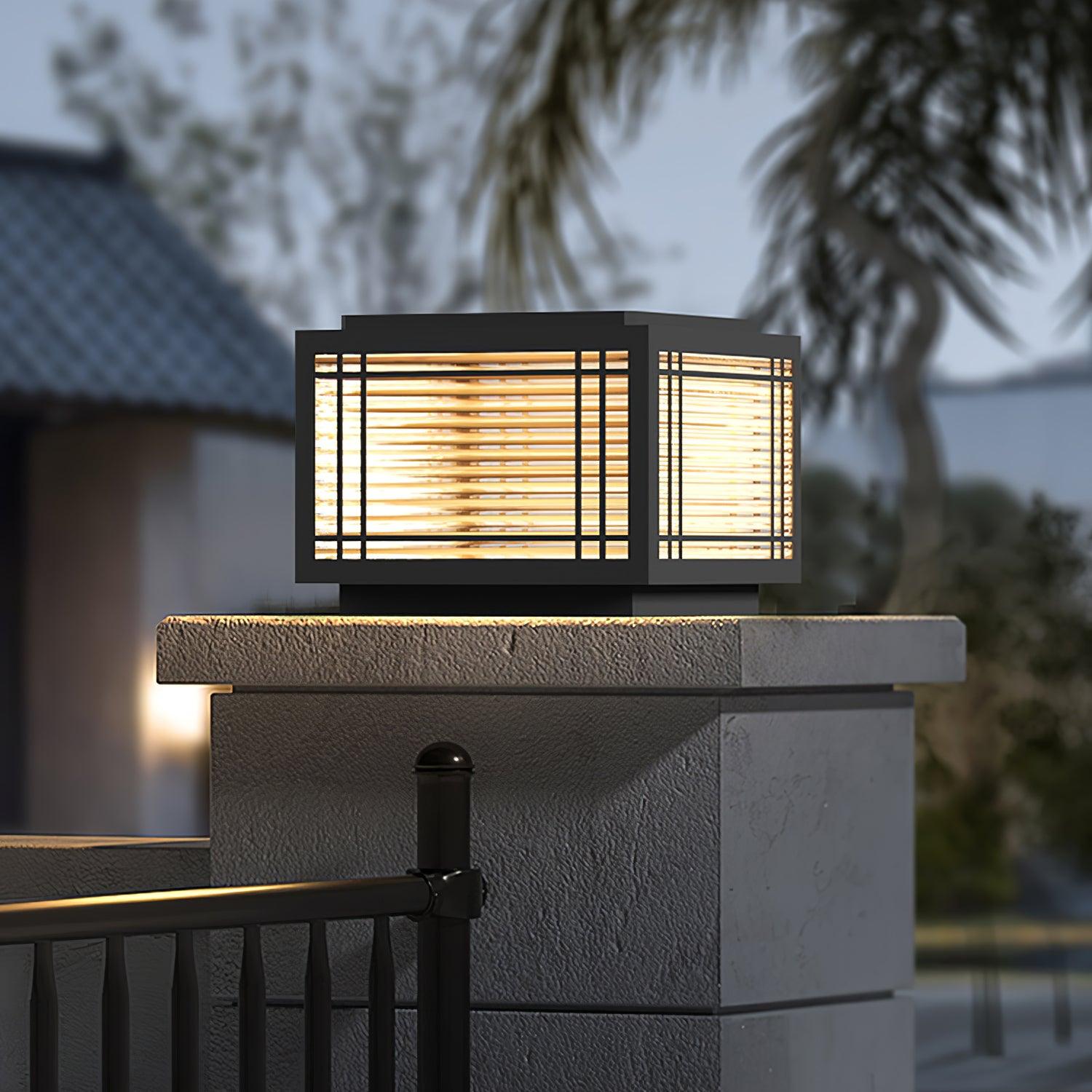 Outdoor Post Light - Solar Stainless Steel Lamp for Deck & Garden Use