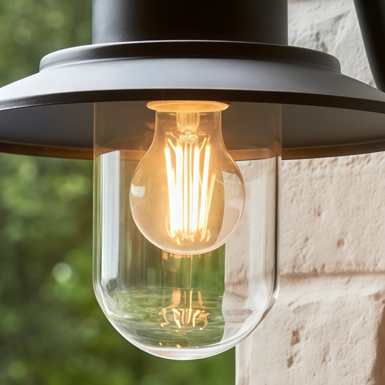 Trevanta Arched Arm Design Wall Light - Black Painted Sensor Lantern Style for Small Spaces