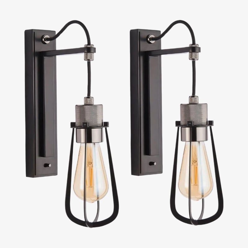 Readium Industrial Metal Wall Sconce - Modern Toggle Switch for Living Room and Study