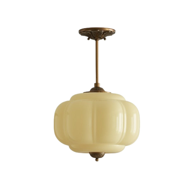 Vintage Milk Glass Eloise Semi-Flush Mount Pendant Light