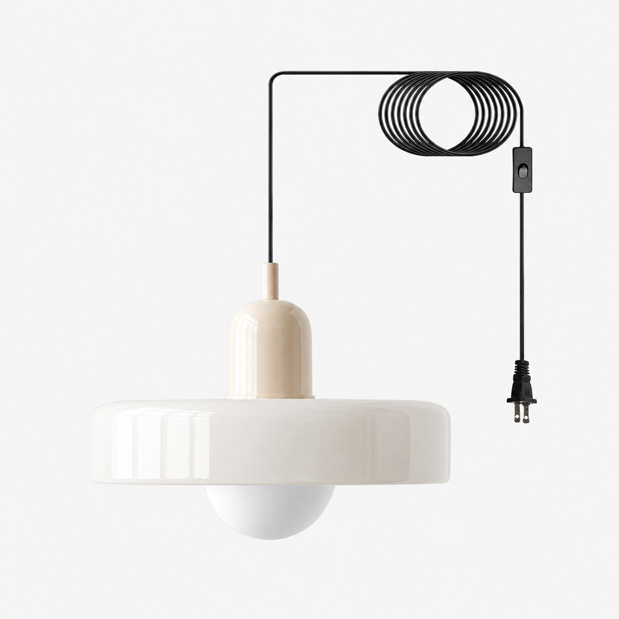 Bunte Bauhaus-Glaspendelleuchte mit Stecker