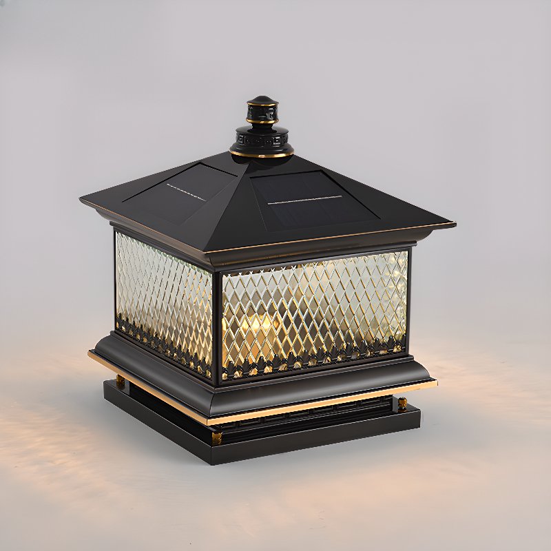 Solar-Pfostenleuchte Diamond – Elegante Außenleuchte aus Glas für Gartenwege