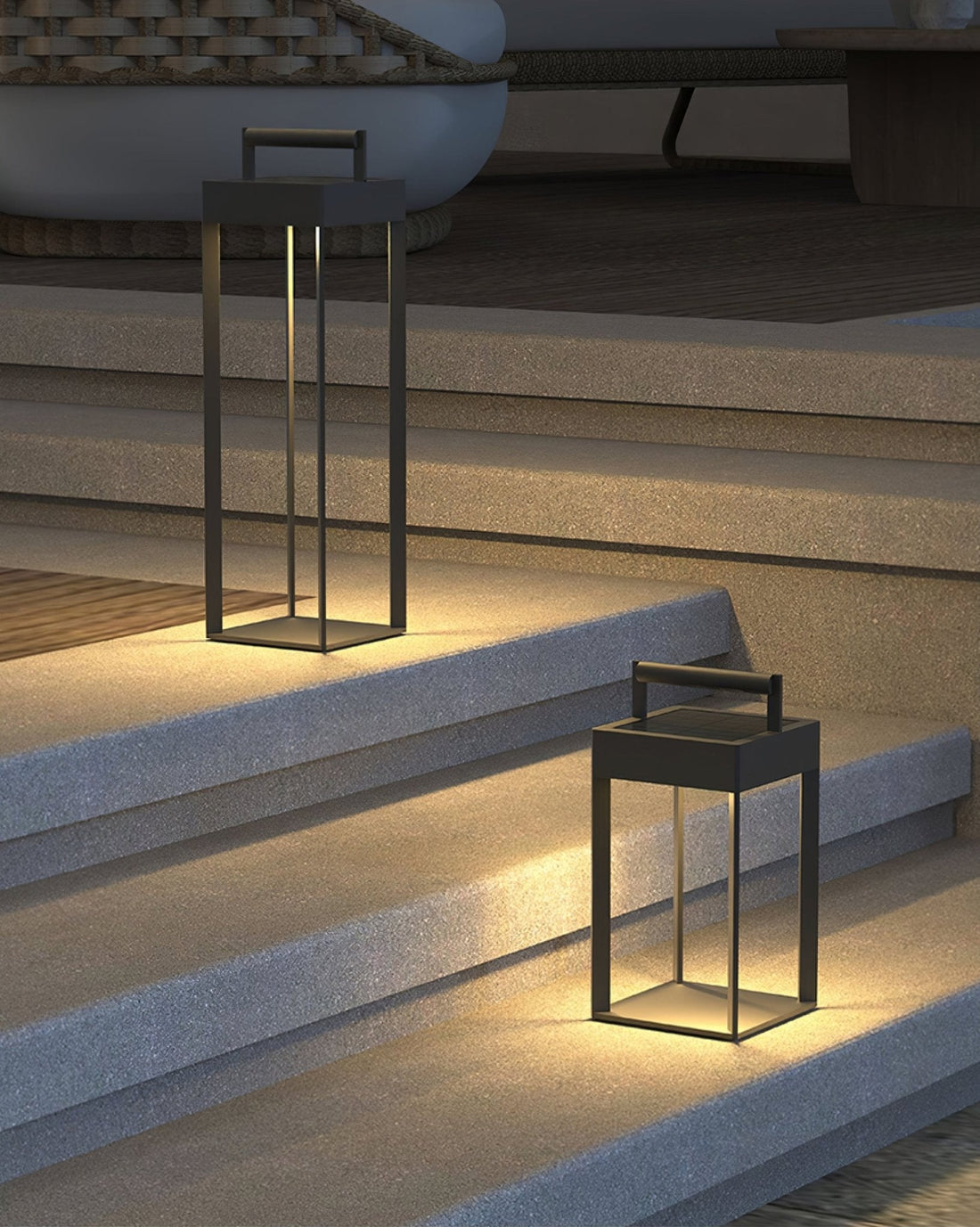 Solarlaterne Außenlampe - Geometrisches LED-Licht für Garten &amp; Terrasse