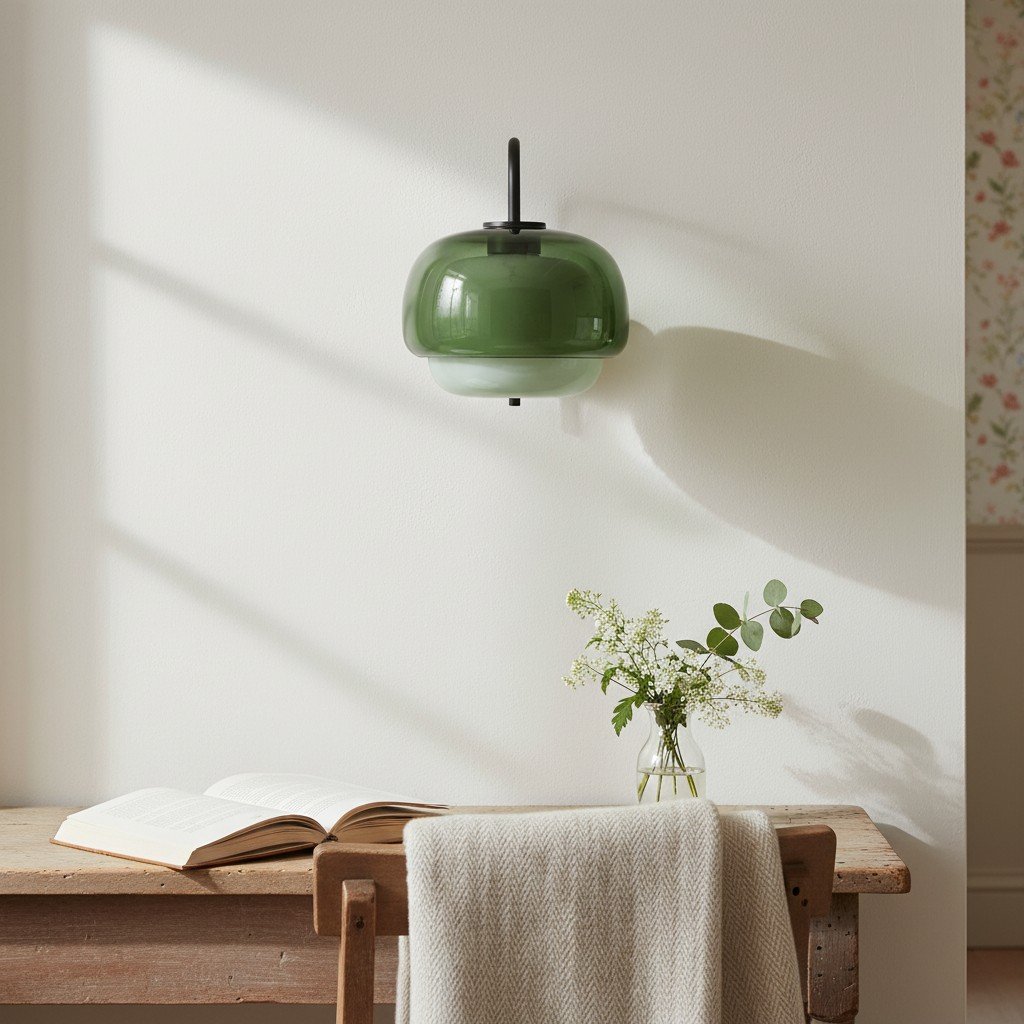 Clinco Farbige moderne Vintage-Glas-Wandlampe – Sanftes Pilz-Glühen