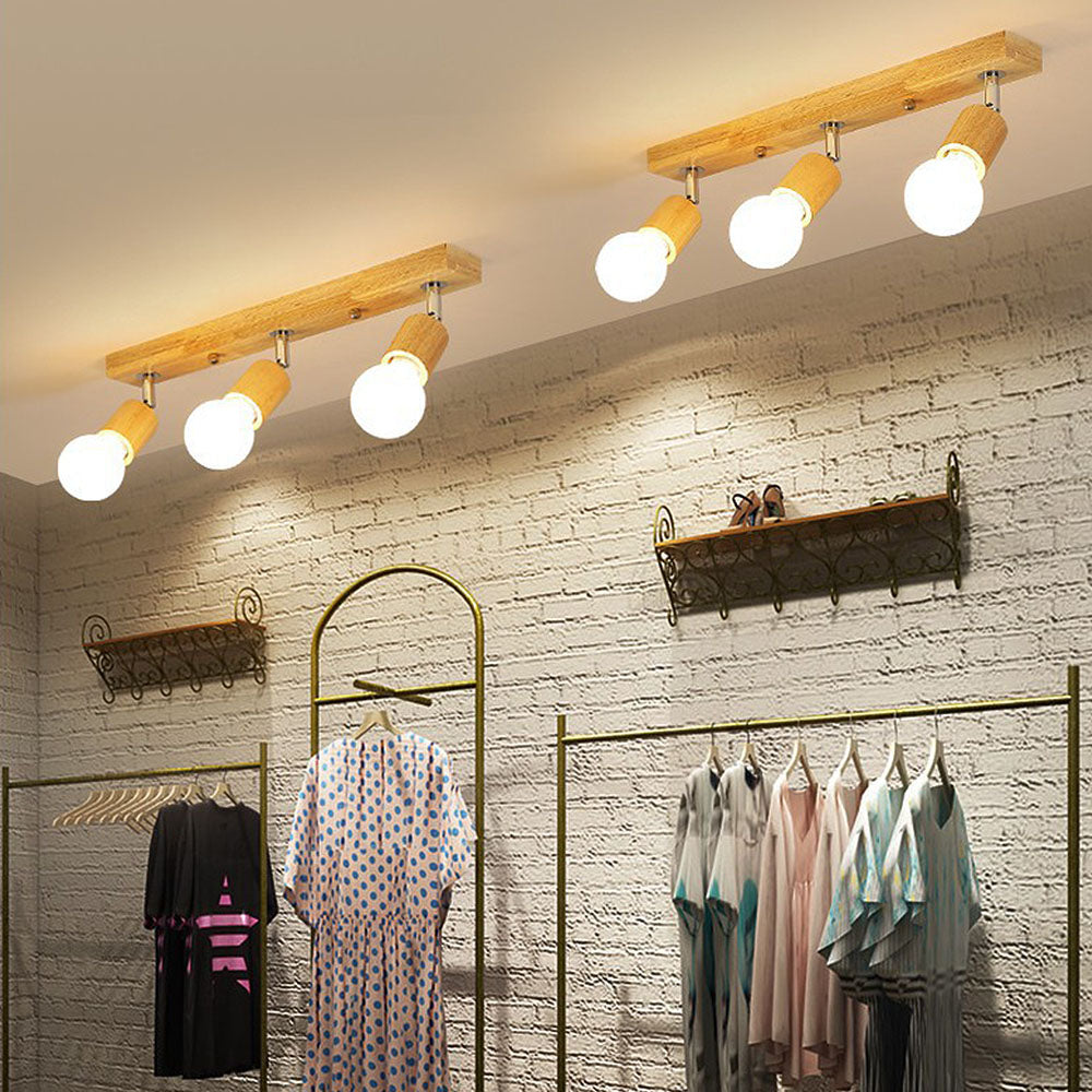 Nordic Track Lighting - Rotate Spotlight Wood Accent Modern