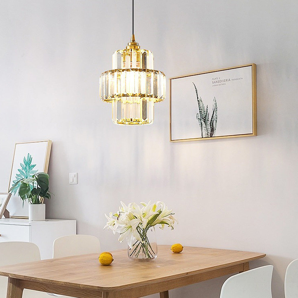 Luxury Pendant Light – Glass Gold Fixture for Elegant Home Interiors