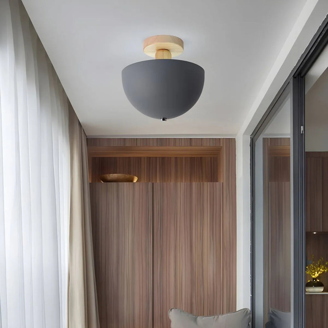 Modern Iron Ceiling Light - Round Fixture for Hallway