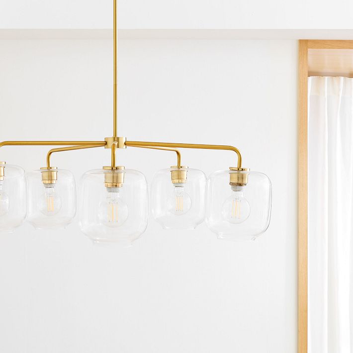 Lumivelle 5-Light Pebble Chandelier - Modern Glass Pendant Lighting