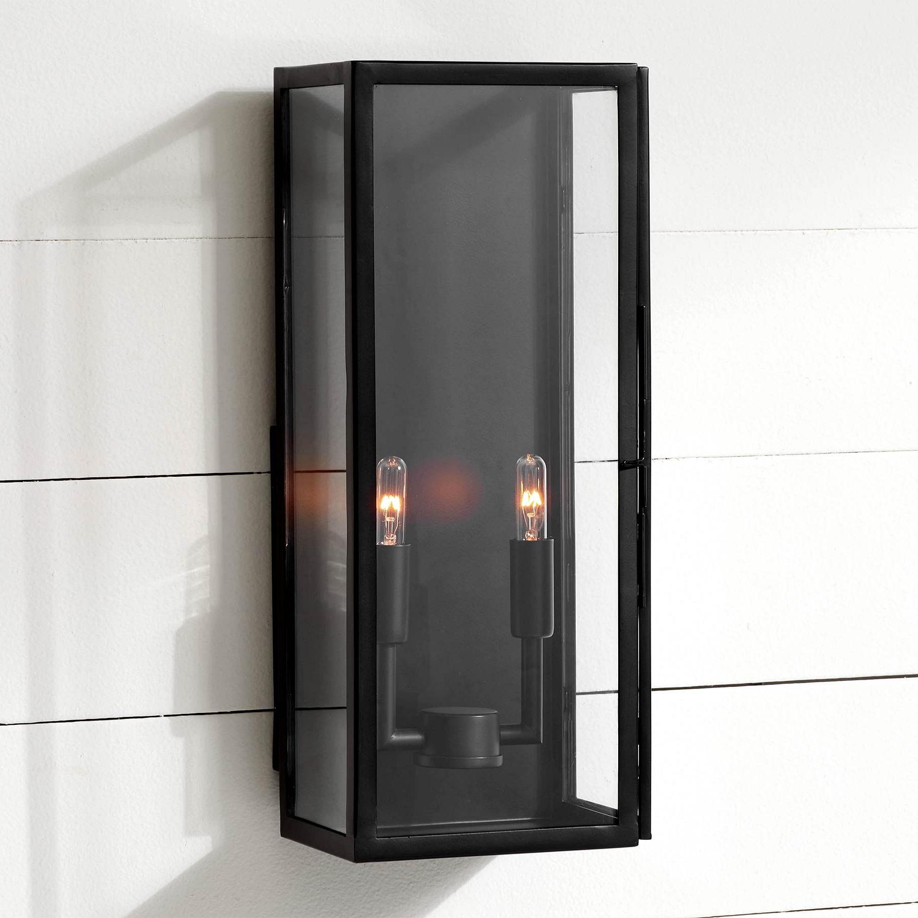 Ferrix Iron Outdoor Wall Lamp - Industrial Rectangular Glass Sconce