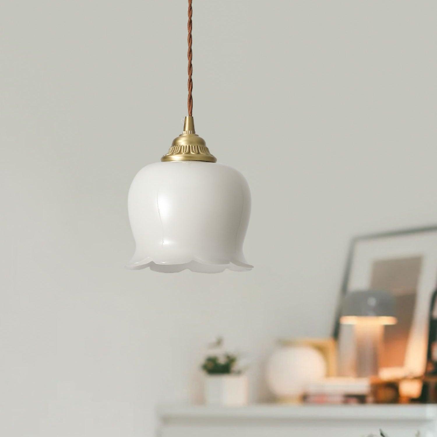 Brass Resin Petal Plug-In Pendant