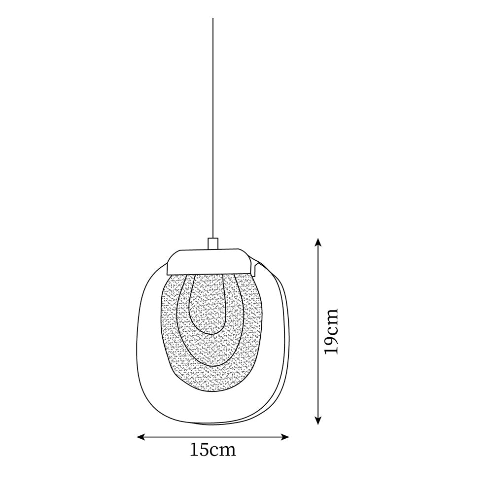Clear Rippled Glass Plug-In Pendant
