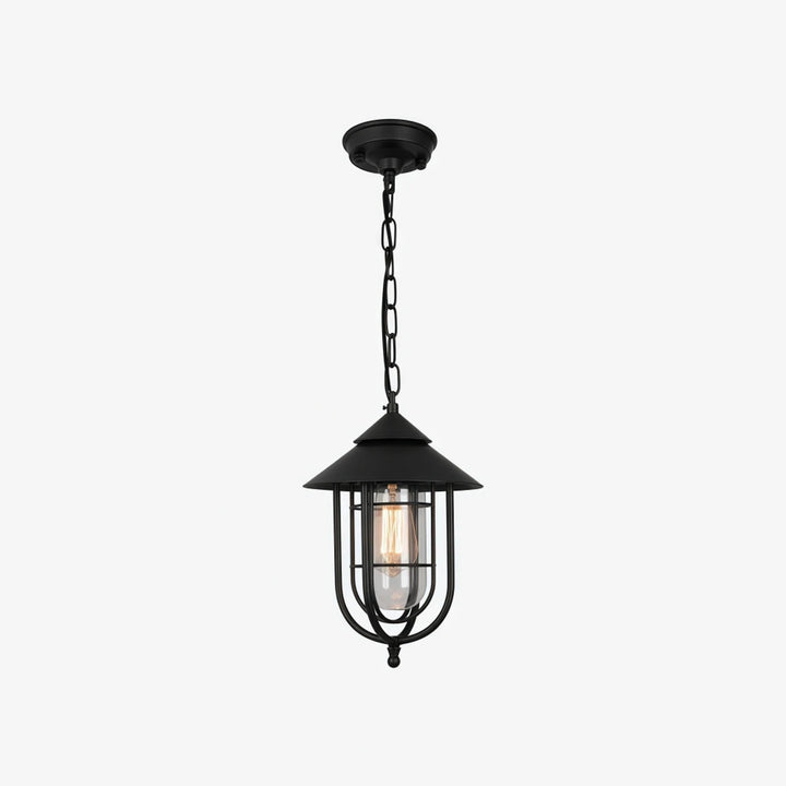 Patnox Outdoor Glass Pendant Lamp - Black finish