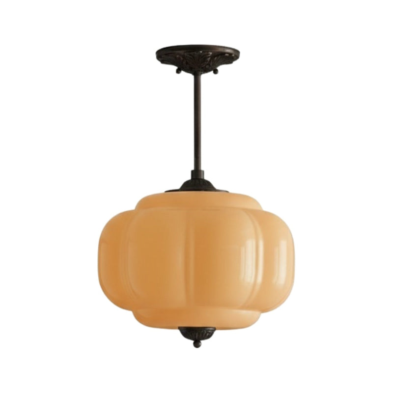 Vintage Milk Glass Eloise Semi-Flush Mount Pendant Light