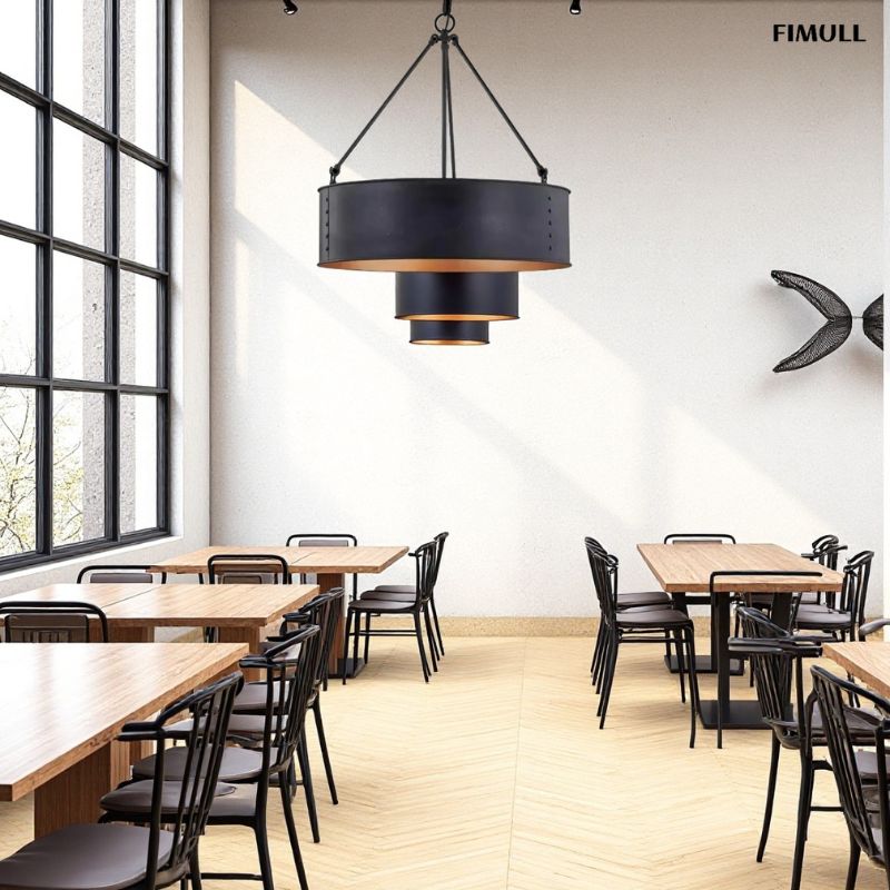 Industrial Cage Drum Pendant Light For Dinning Room