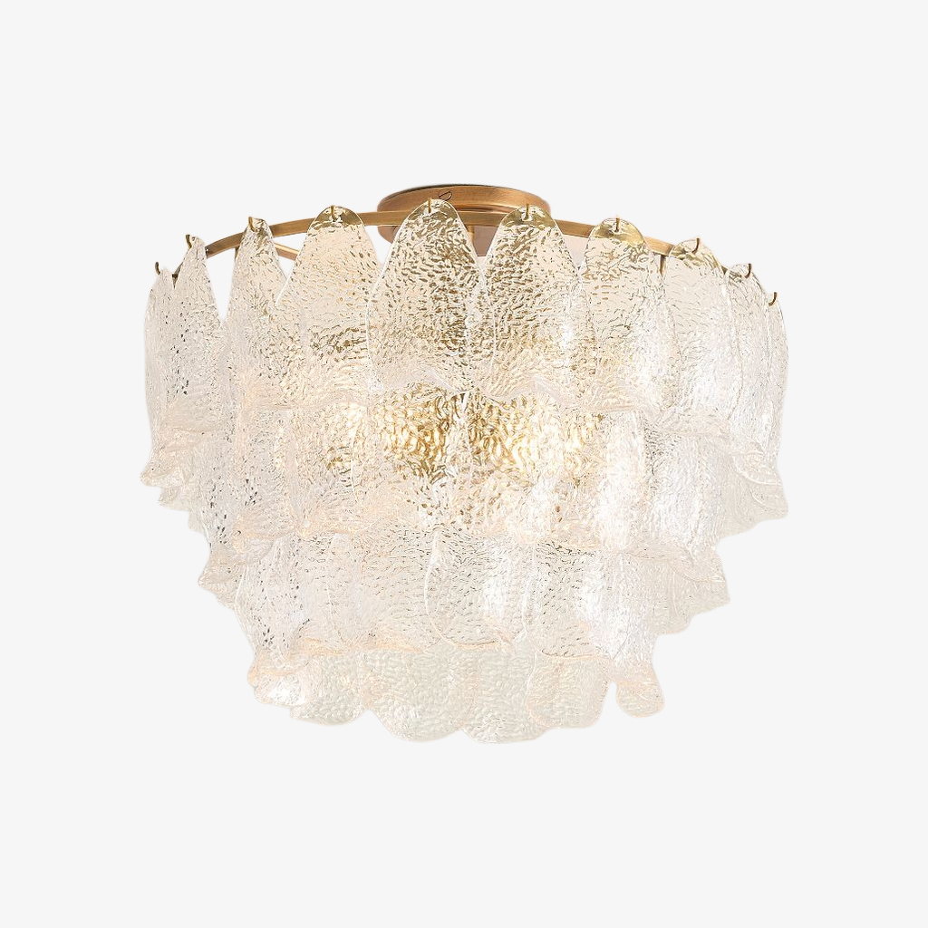 Lumvey Tiered Glass Flush Mount – Round Stacked Design for Modern Home