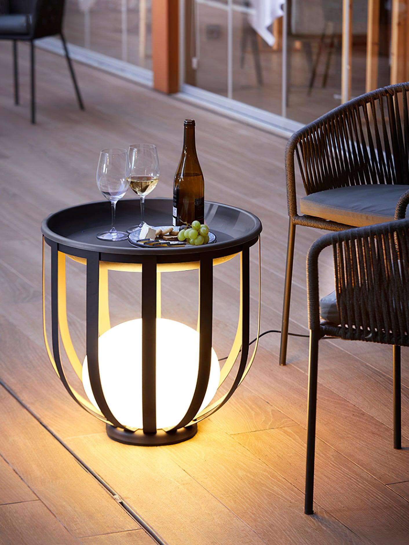 Garten-Außenstehlampe - Dimmbares LED-Licht mit Tablett und Blumentopf