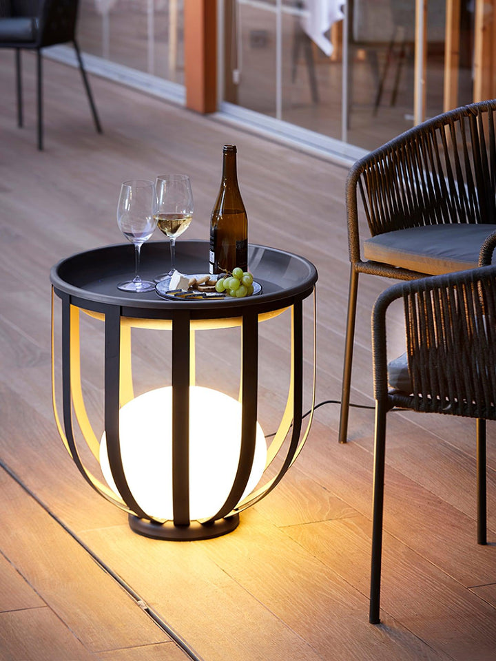 Garden Outdoor Floor Lamp - Dimmable LED Light with Tray & Flower Pot
