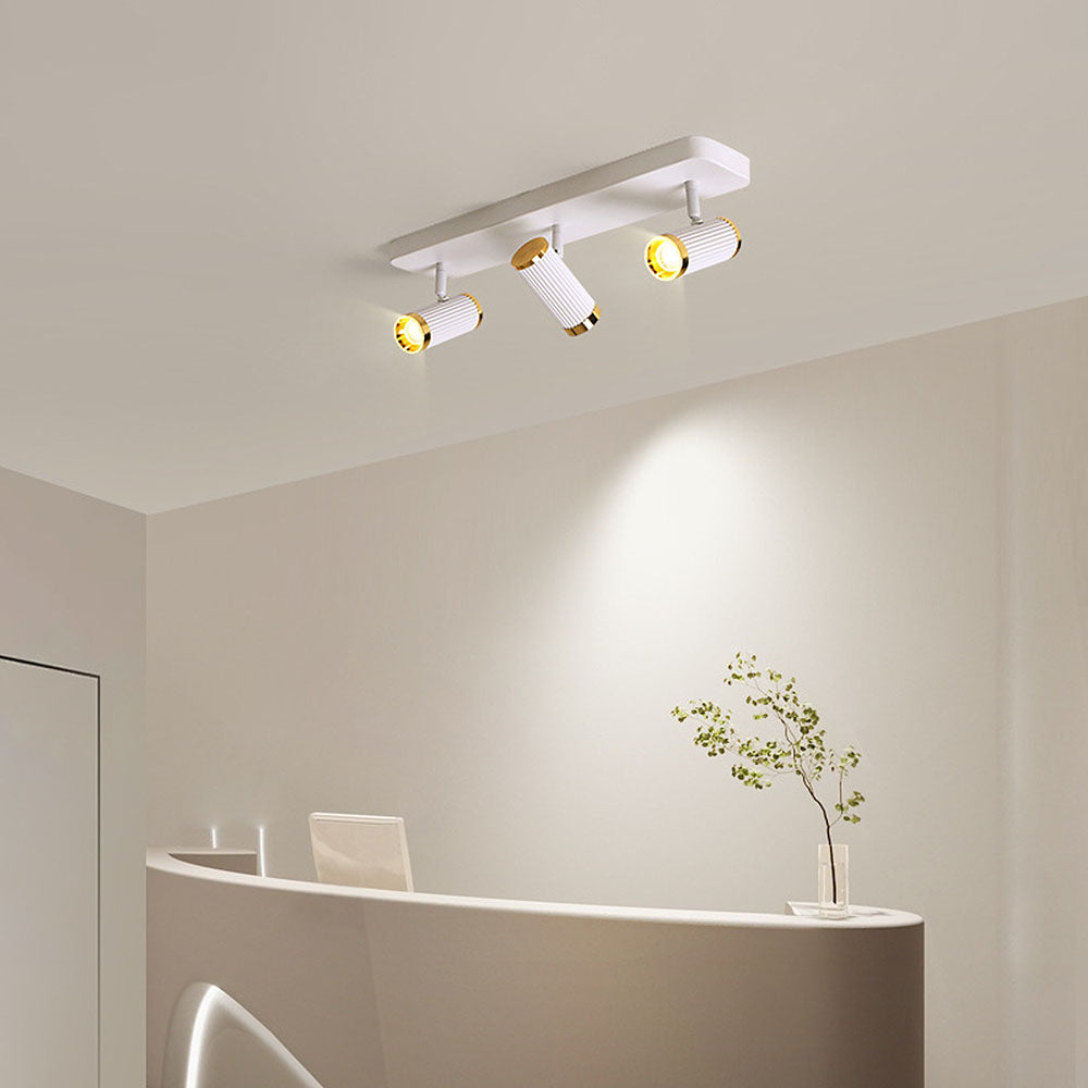 White LED Track Ceiling Light - Simple Metal Modern Adjustable Fixture