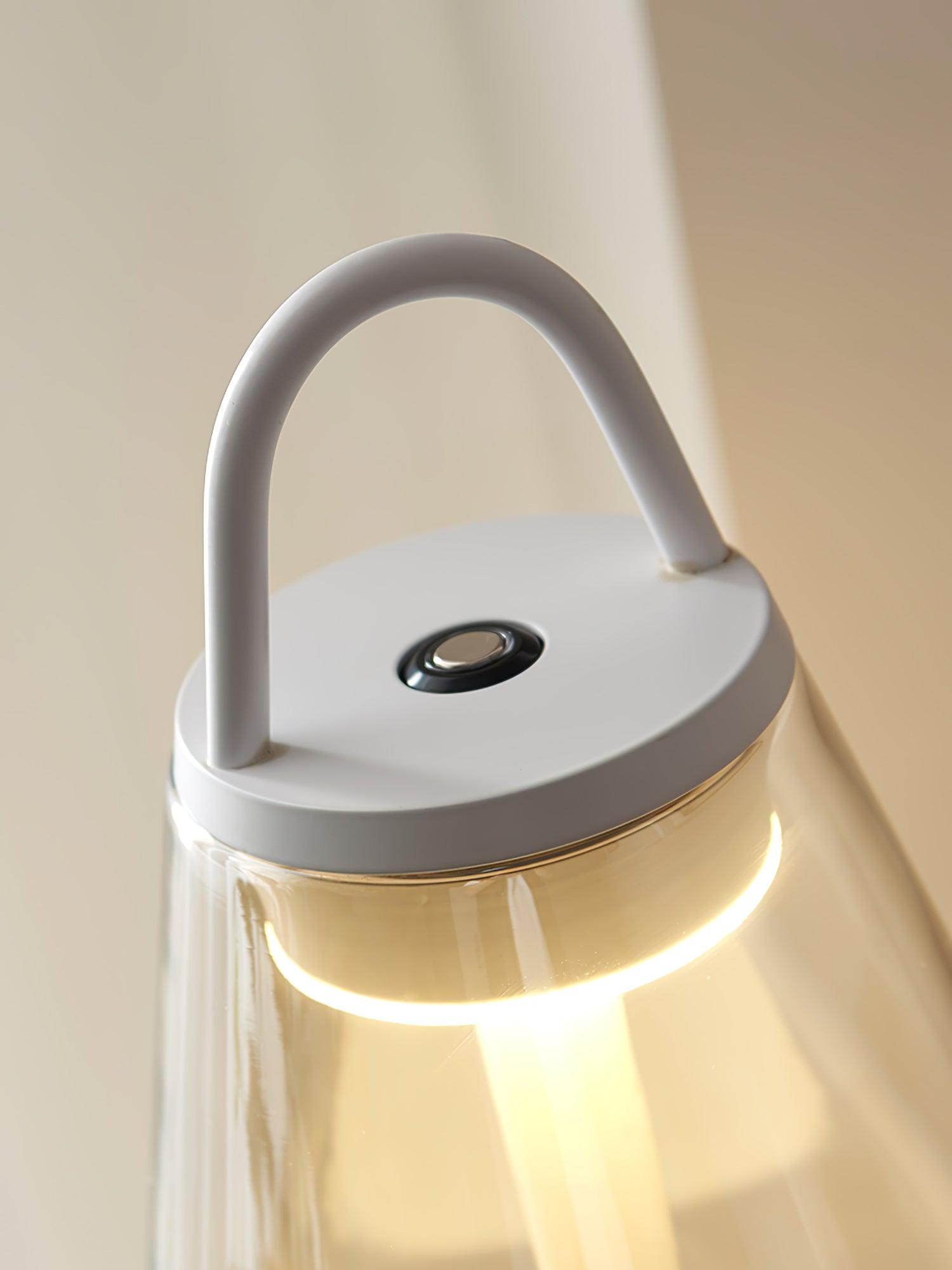 Table Lamp - Rechargeable Glass LED Light for Indoor Use