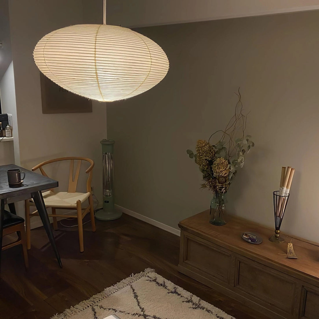 Mulberry Washi Pendelleuchte – Sanftes handgefertigtes Licht für warmes Wohndekor