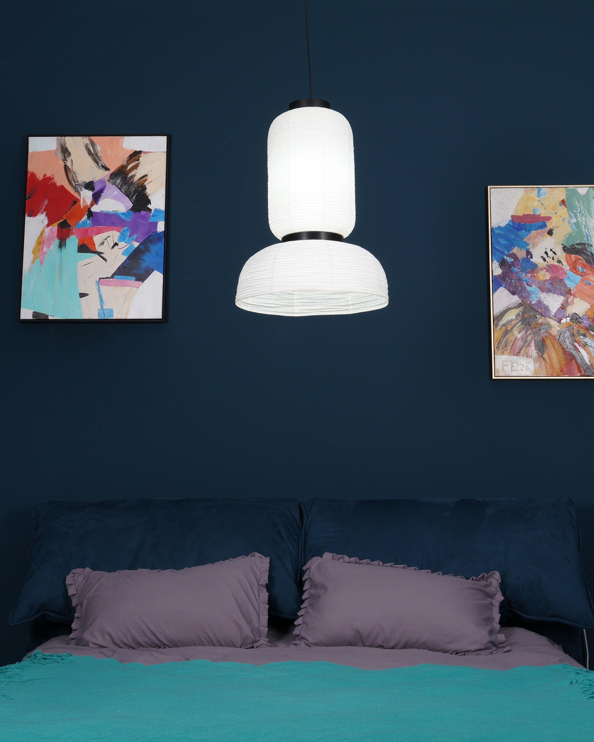 Modern Pendant Swag Lamp - Rice Paper Lamp for Bedroom