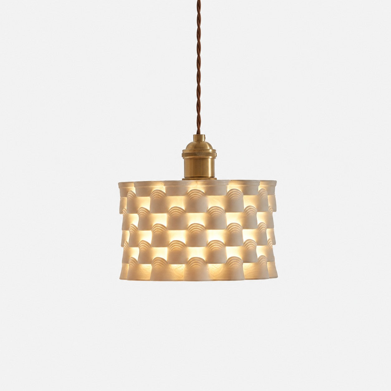 Handcrafted Ceramic Pendant Lamp with Brass Fitting