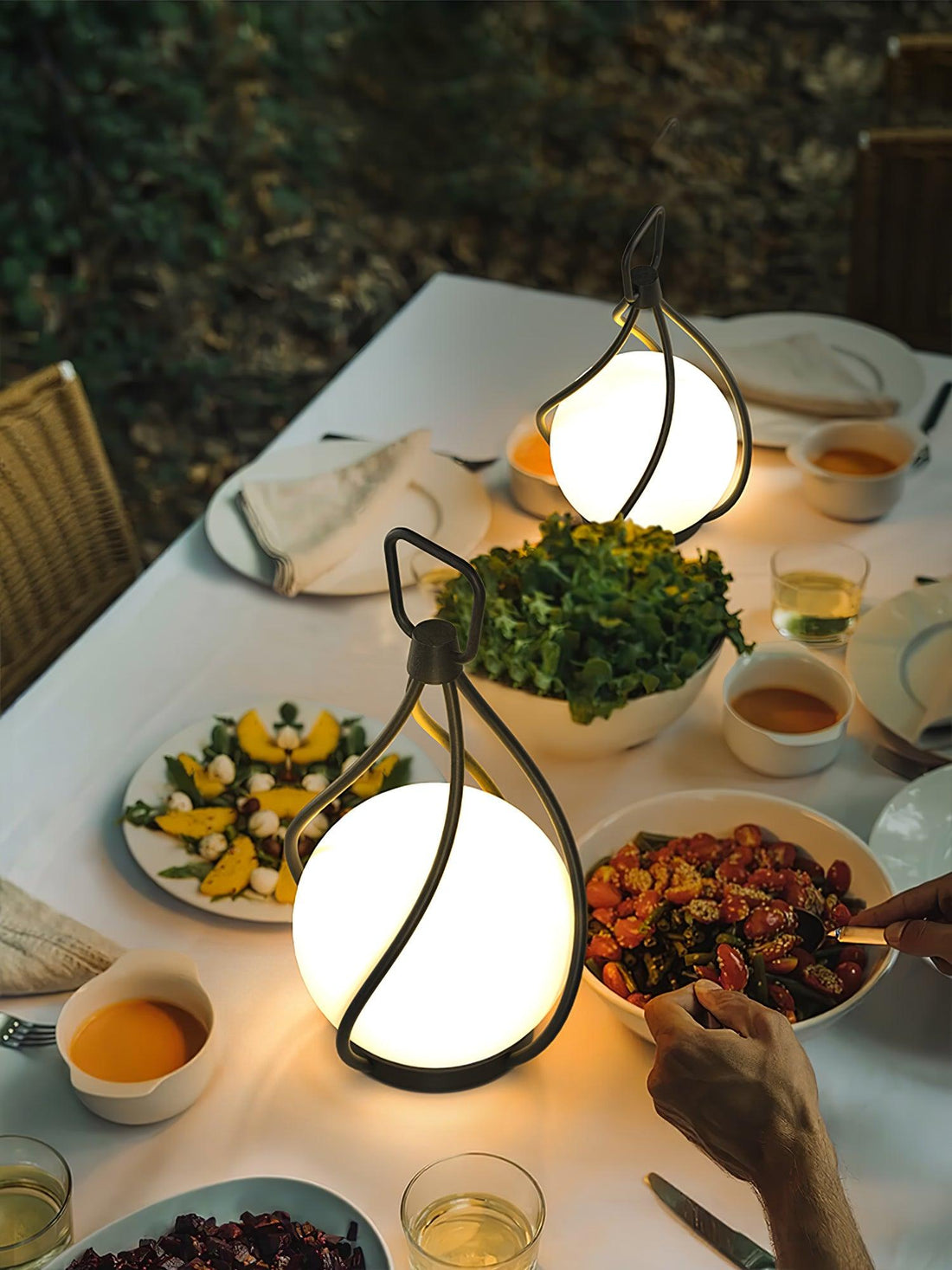 Orb Lantern Table Lamp - Rechargeable LED Light for Indoor & Patio