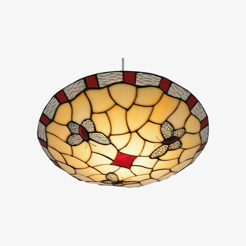 TF Butterfly Pendant Lamp — Decorative Stained Glass Pendant Light for Bedroom or Entryway