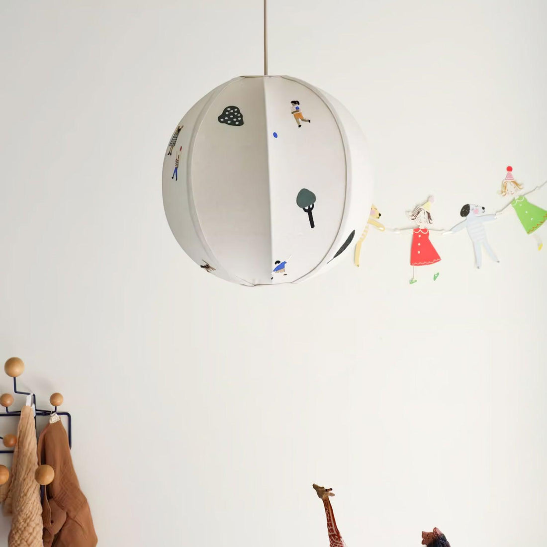 Bunte Baumwoll-Szenenpendelleuchte mit Stecker