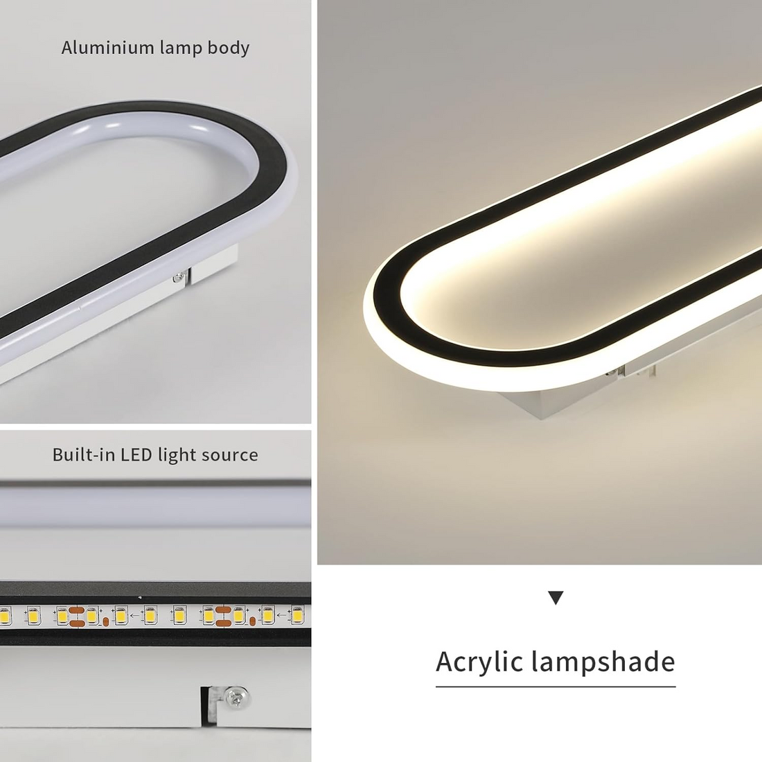 Oval LED Ceiling Light - Gold Art Deco Design Lamp for Modern Homes