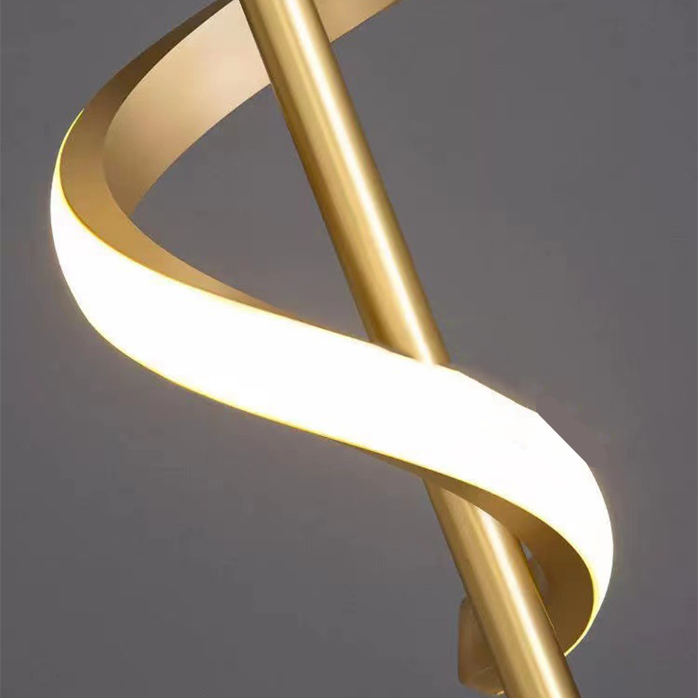 Adjustable Streamlined Wall Sconce - Modern Brass Curved Bedside Lamp