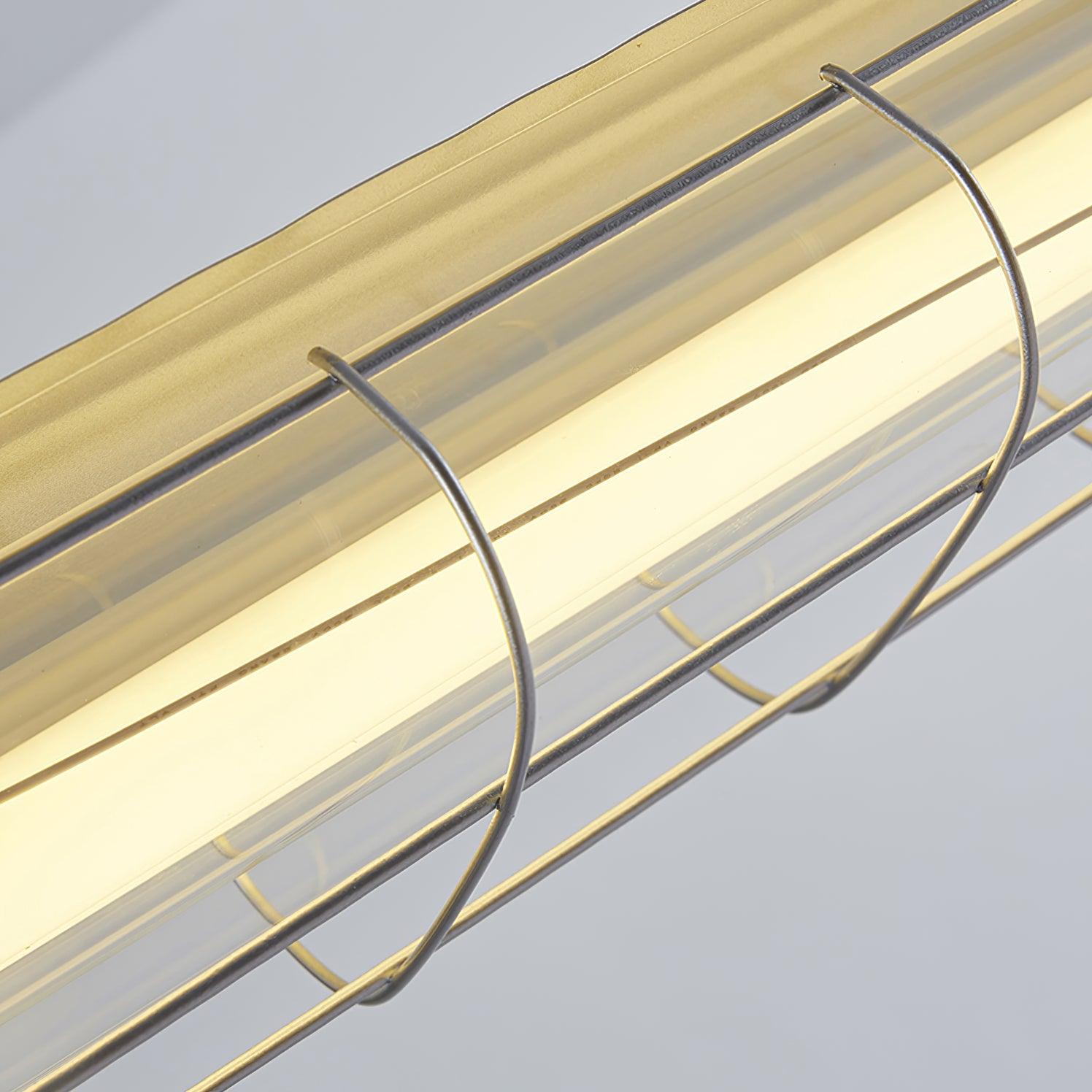 Kronleuchter aus Glas mit linearem Charakter, handgefertigt, klares Gusseisen, Metall, glatt, funkelnd