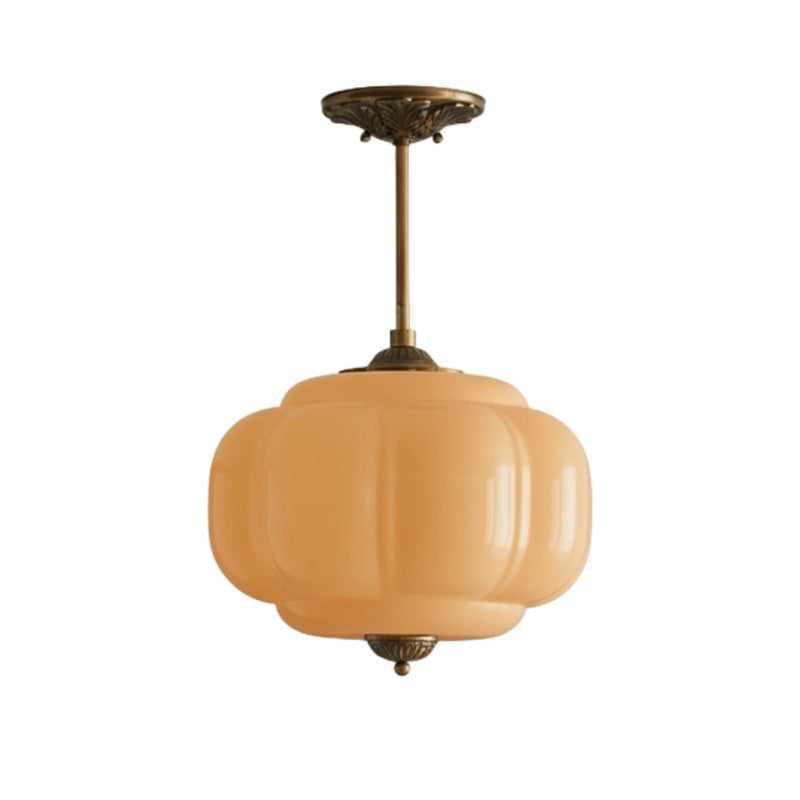 Vintage Milk Glass Eloise Semi-Flush Mount Pendant Light