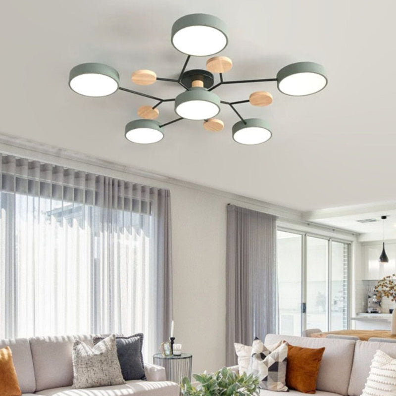 Morandi Disc Branch Multihead Ceiling Light