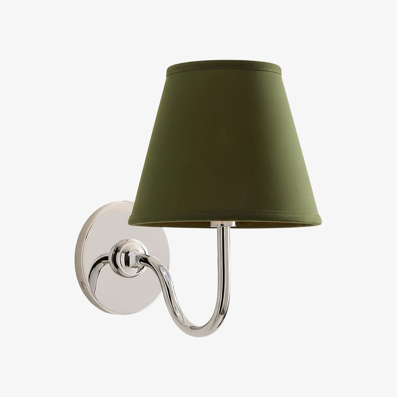 Luvora Pleated Shade Wall Lamp – Modern Brass Linen Lighting