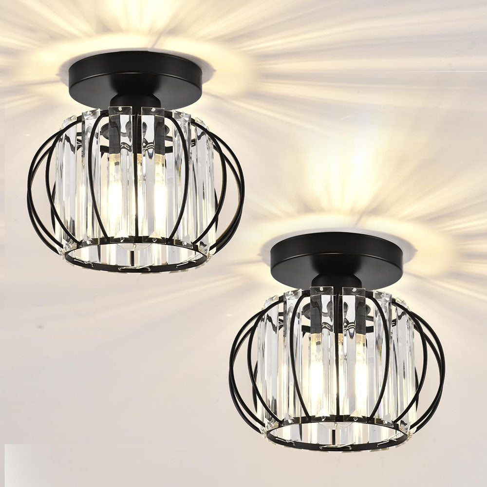 Luxury Crystal Ceiling Light - Striped Metal Ceiling Lamp for Aisle