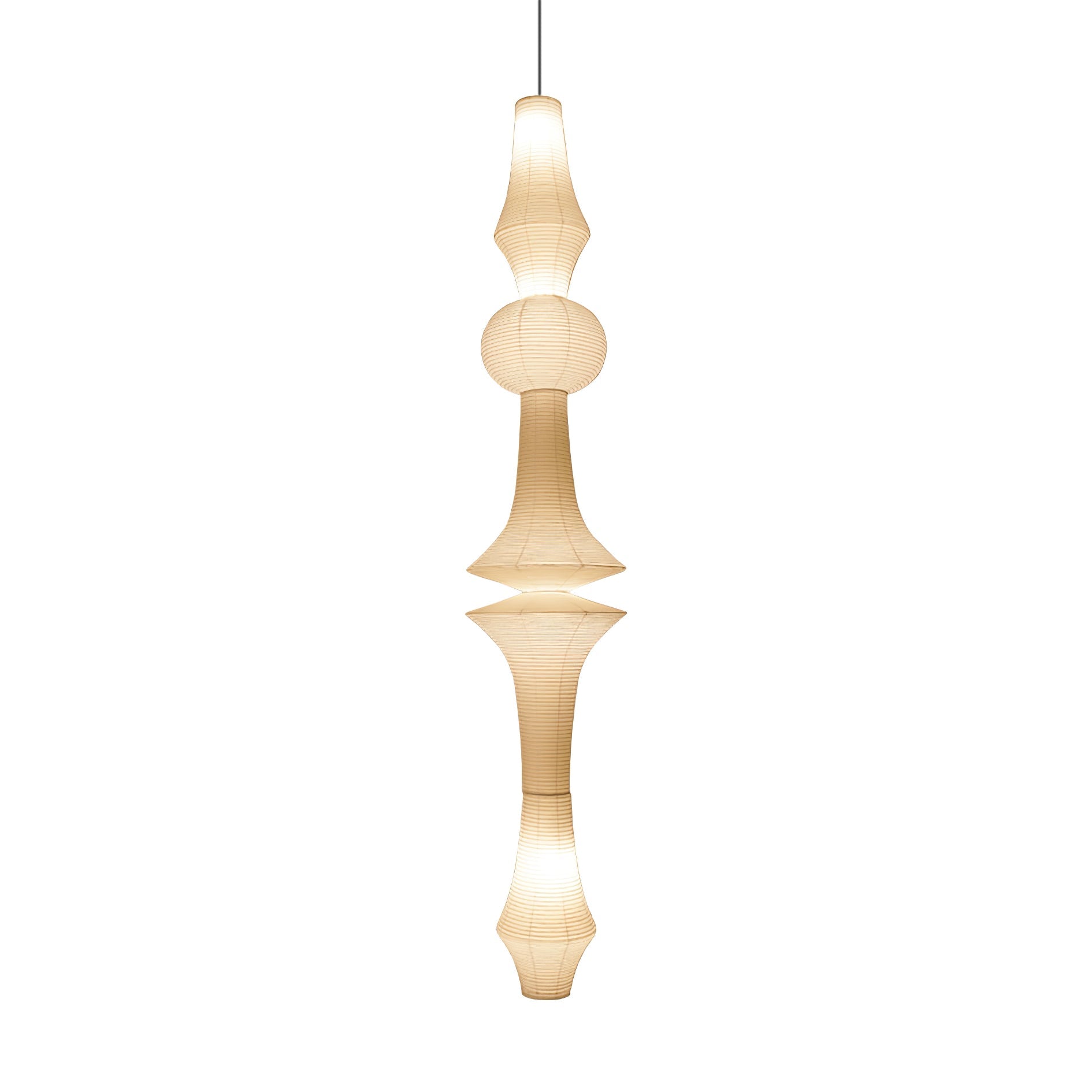 Washi Paper Pendant Light - Japanese Handcrafted Lamp for Living Room