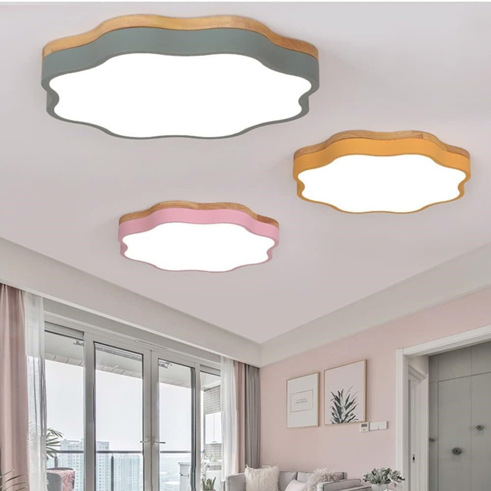 Flower LED Ceiling Light - Macaron Acrylic Fixture for Children's Room