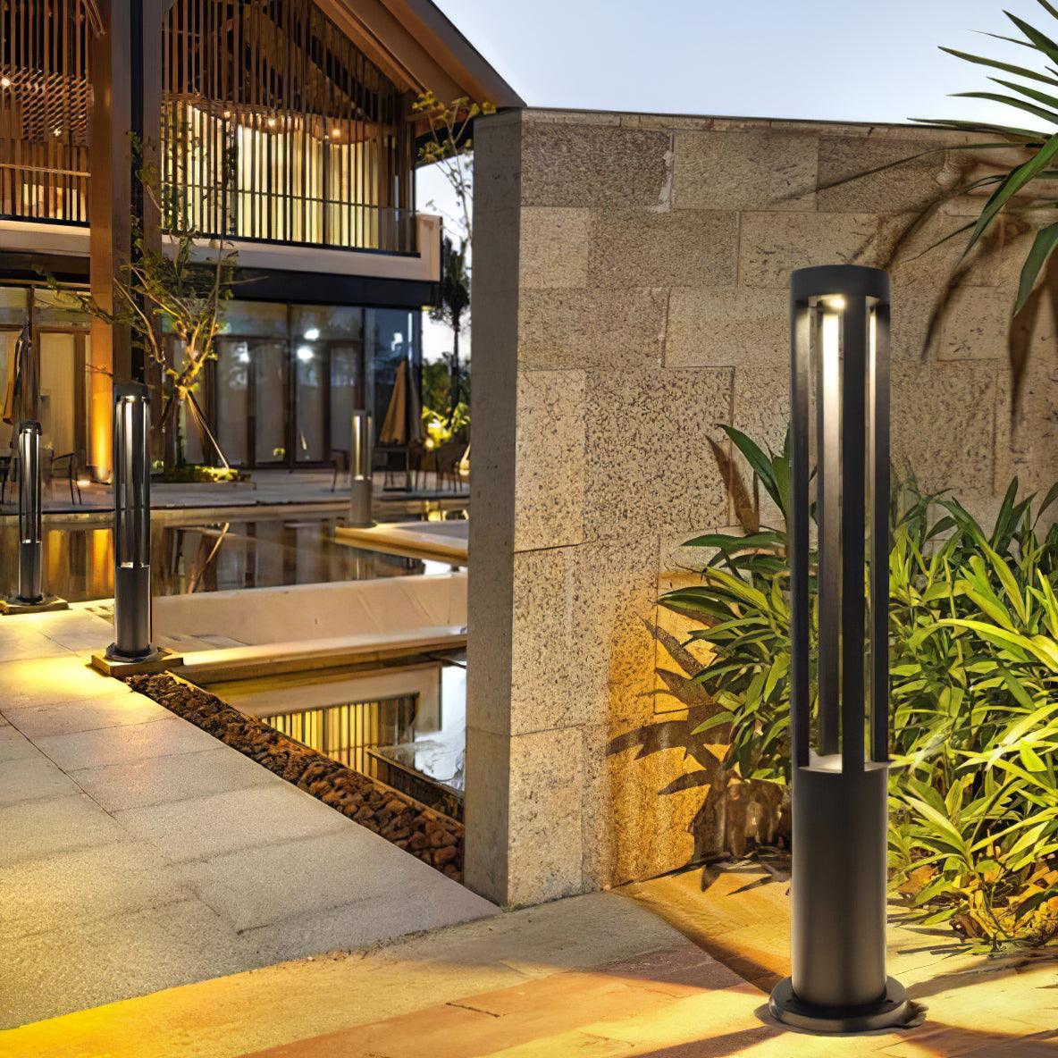 Black Solar Outdoor Post Light - Waterproof Solar Post Lamp