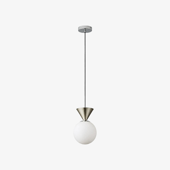 Bauhaus Glas-Pendelleuchte mit Eisenakzent für die Küche  