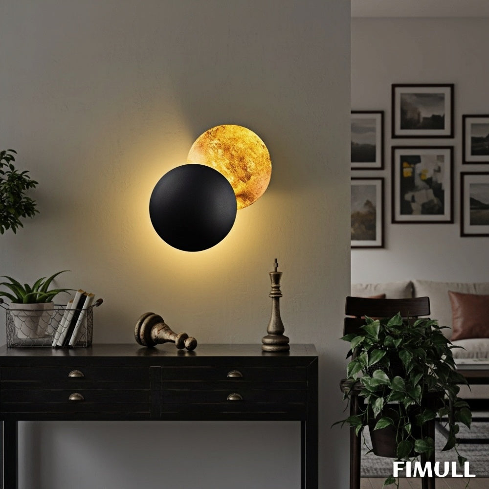 Verstellbare Wandlampe Mit Künstlerischer Eclipse-Scheibe Für Flur Und Schlafzimmer