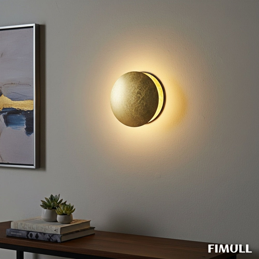 Verstellbare Wandlampe Mit Künstlerischer Eclipse-Scheibe Für Flur Und Schlafzimmer