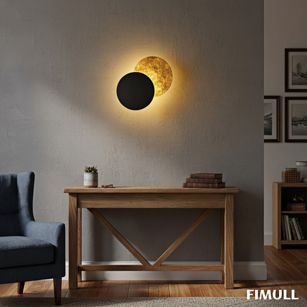Verstellbare Wandlampe Mit Künstlerischer Eclipse-Scheibe Für Flur Und Schlafzimmer