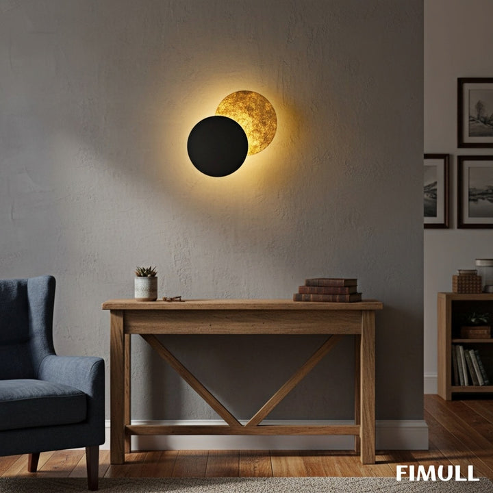 Verstellbare Wandlampe Mit Künstlerischer Eclipse-Scheibe Für Flur Und Schlafzimmer