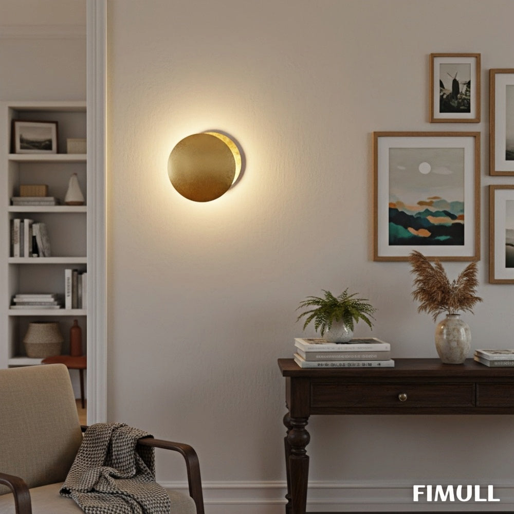 Verstellbare Wandlampe Mit Künstlerischer Eclipse-Scheibe Für Flur Und Schlafzimmer